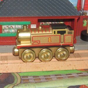 Thomas Wooden Railway Train Engine Celebrating 60 Years Gold Thomas #1